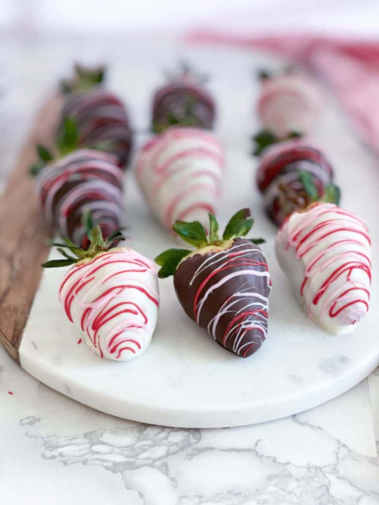 Close up chocolate covered strawberries