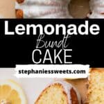 Pinterest pin for lemonade bundt cake.