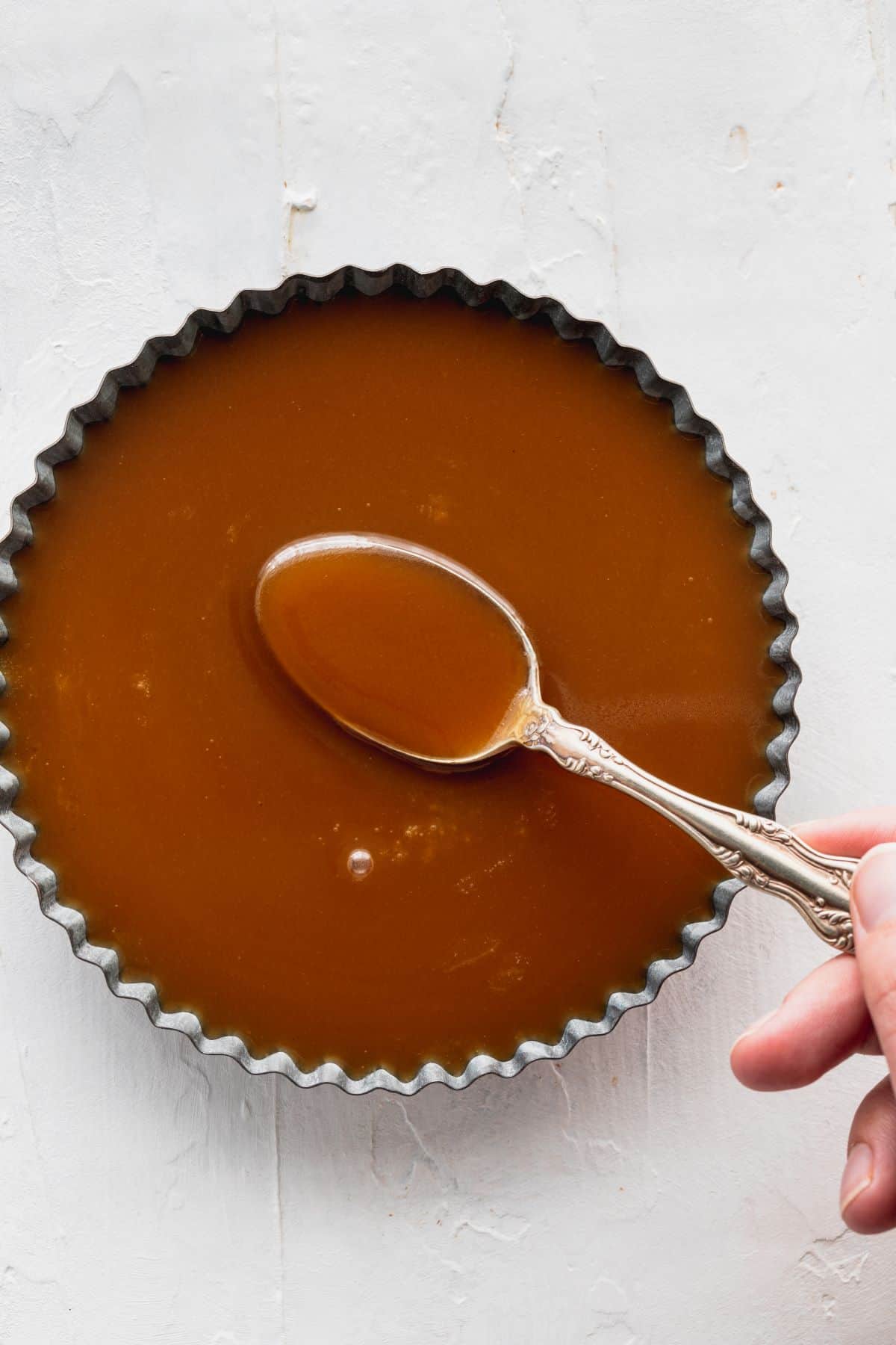 Butterscotch sauce in a tin.