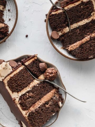 Top view of cake slices.