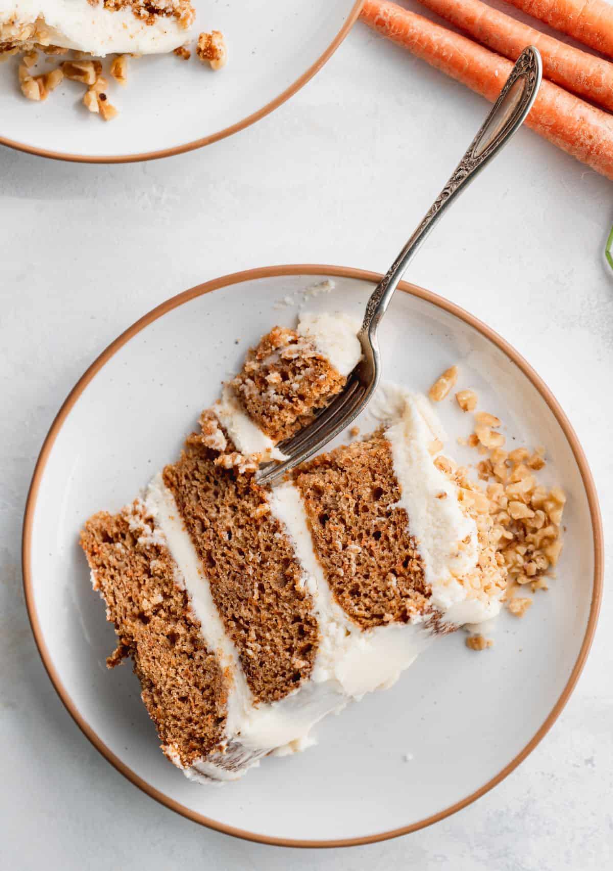 Top view of slice cake.