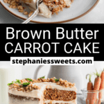 Pinterest pin for Brown Butter Carrot Cake