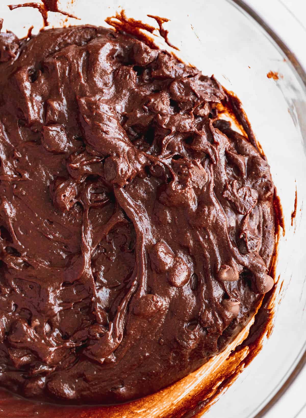 Brownie batter in a bowl.