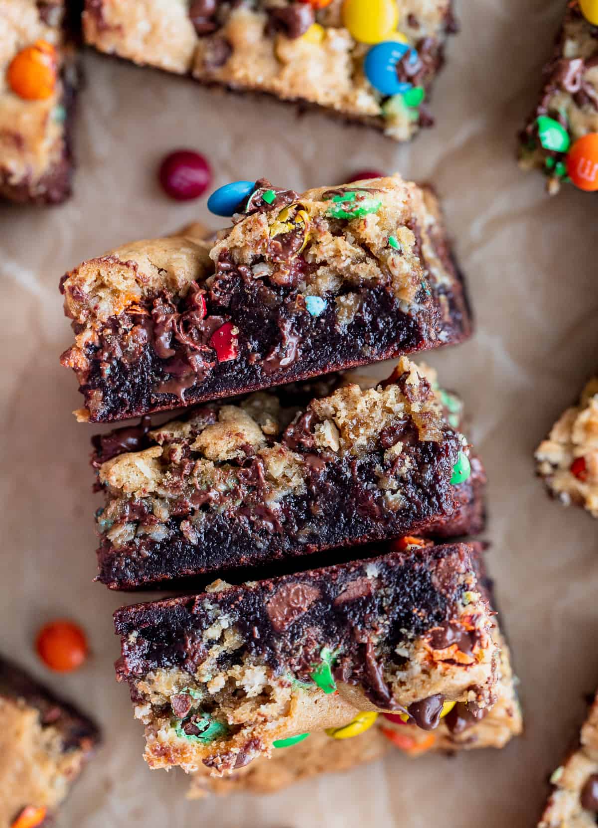 Easy Monster Cookie Brownies - Layered Brownie Dessert - Passion For Savings