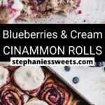 Pinterest pin for Blueberry Cinnamon Rolls