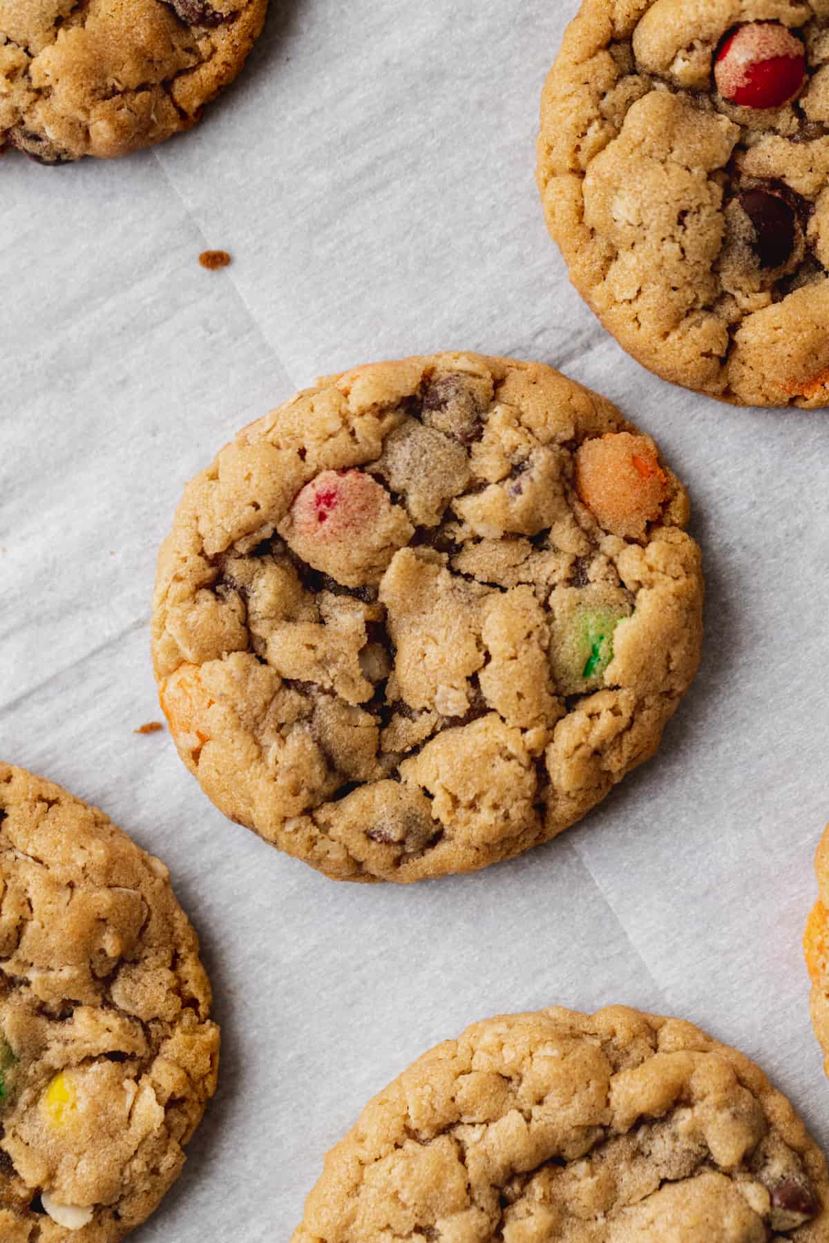 Extra cookies on parchment paper.