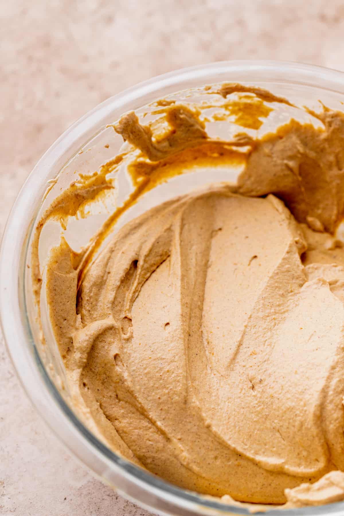 Close up of pumpkin batter.