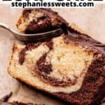 Pinterest pin for chocolate marble cake.