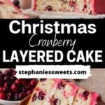 Pinterest pin for Christmas Cranberry Cake