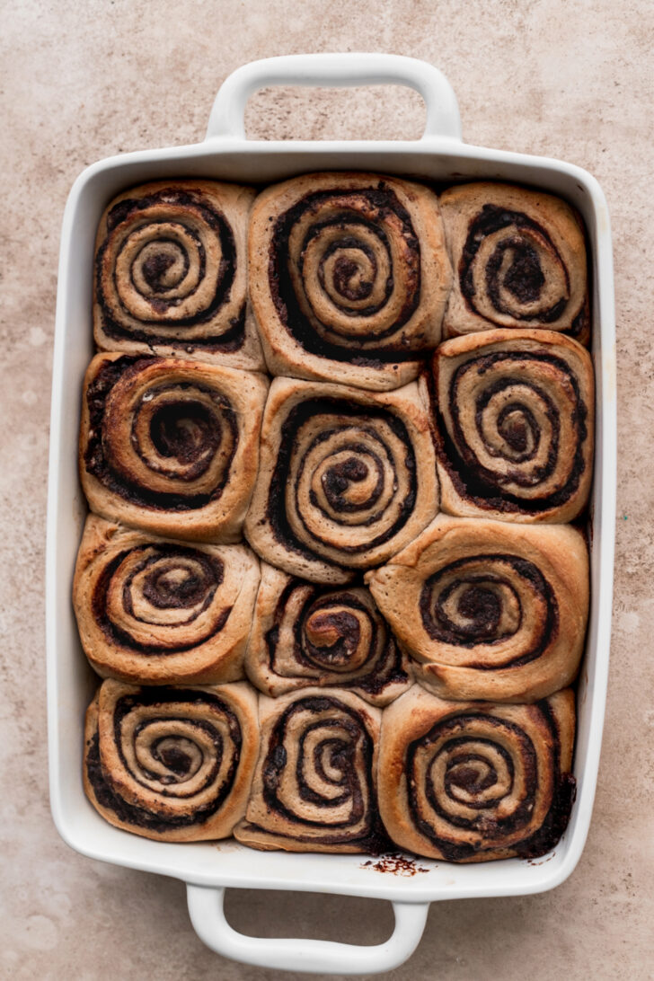 Baked rolls in a pan.