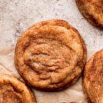 Top view of brown butter snickerdoodle cookies.