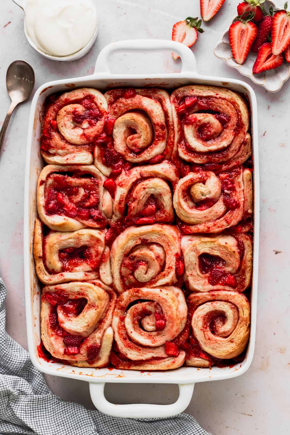 Baked rolls in a pan.