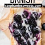 Pinterest pin for blueberry danish.