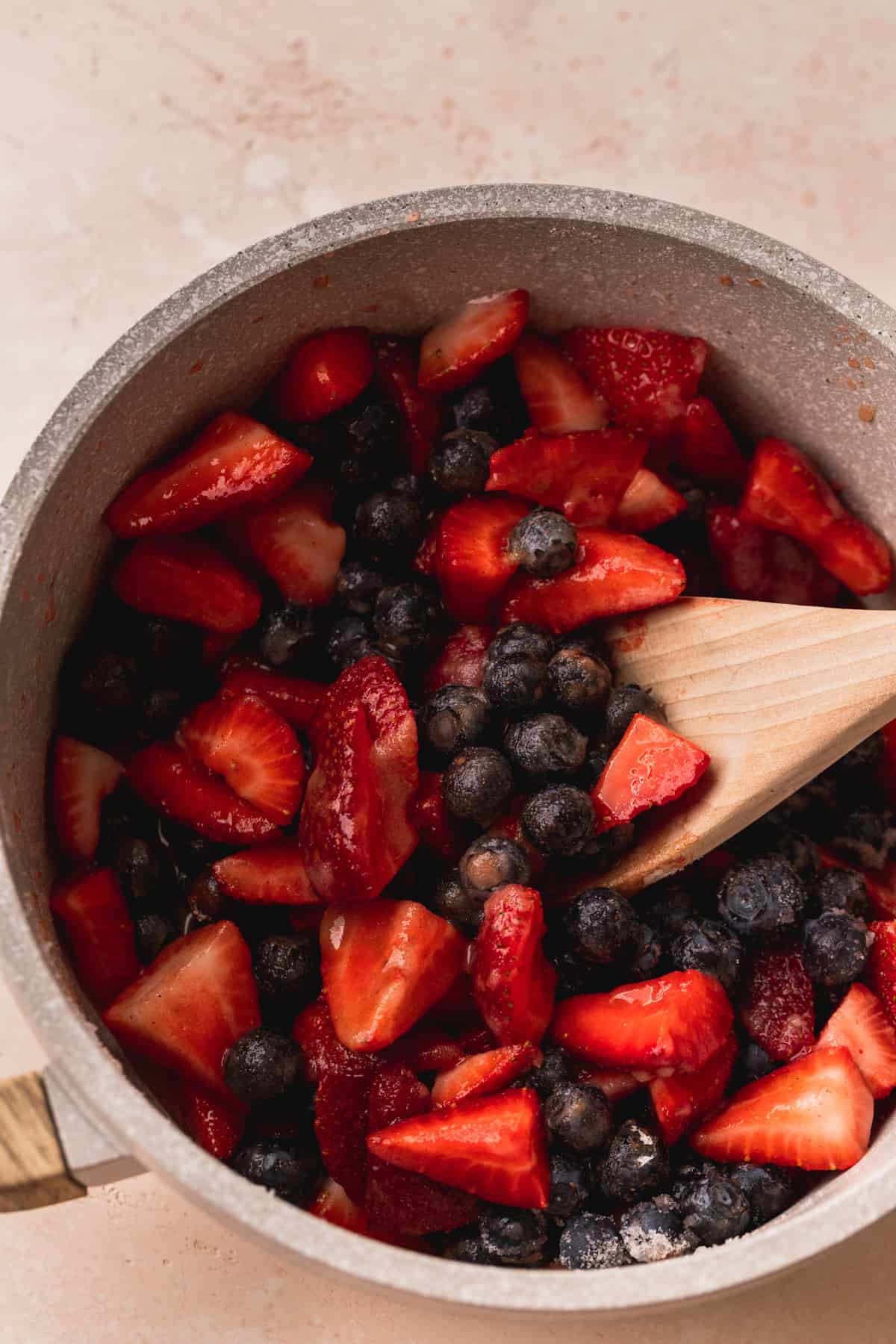 Berries in a saucepan.