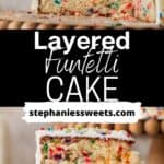 Pinterest pin for funfetti cake.