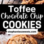 Pinterest pin for toffee cookies.