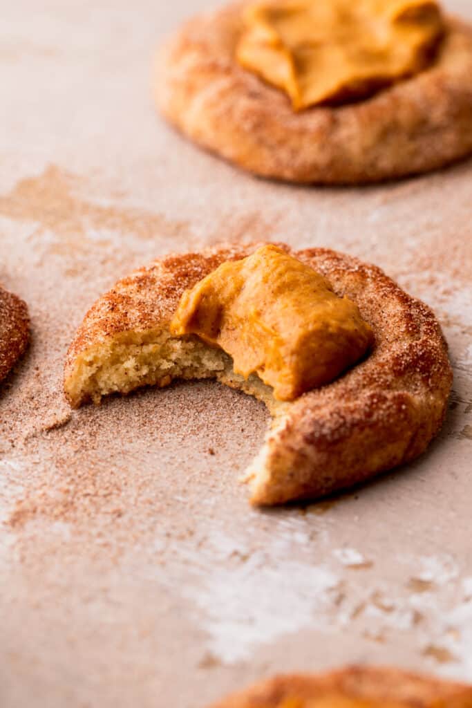 Bite missing from cookie.