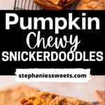 Pinterest pin for pumpkin snickerdoodle cookies.