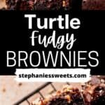 pinterest pin for turtle brownies