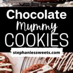 Pinterest pin for mummy cookies.