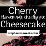 Pinterest pin for cherry cheesecake