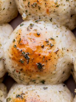 Garlic rolls close up.