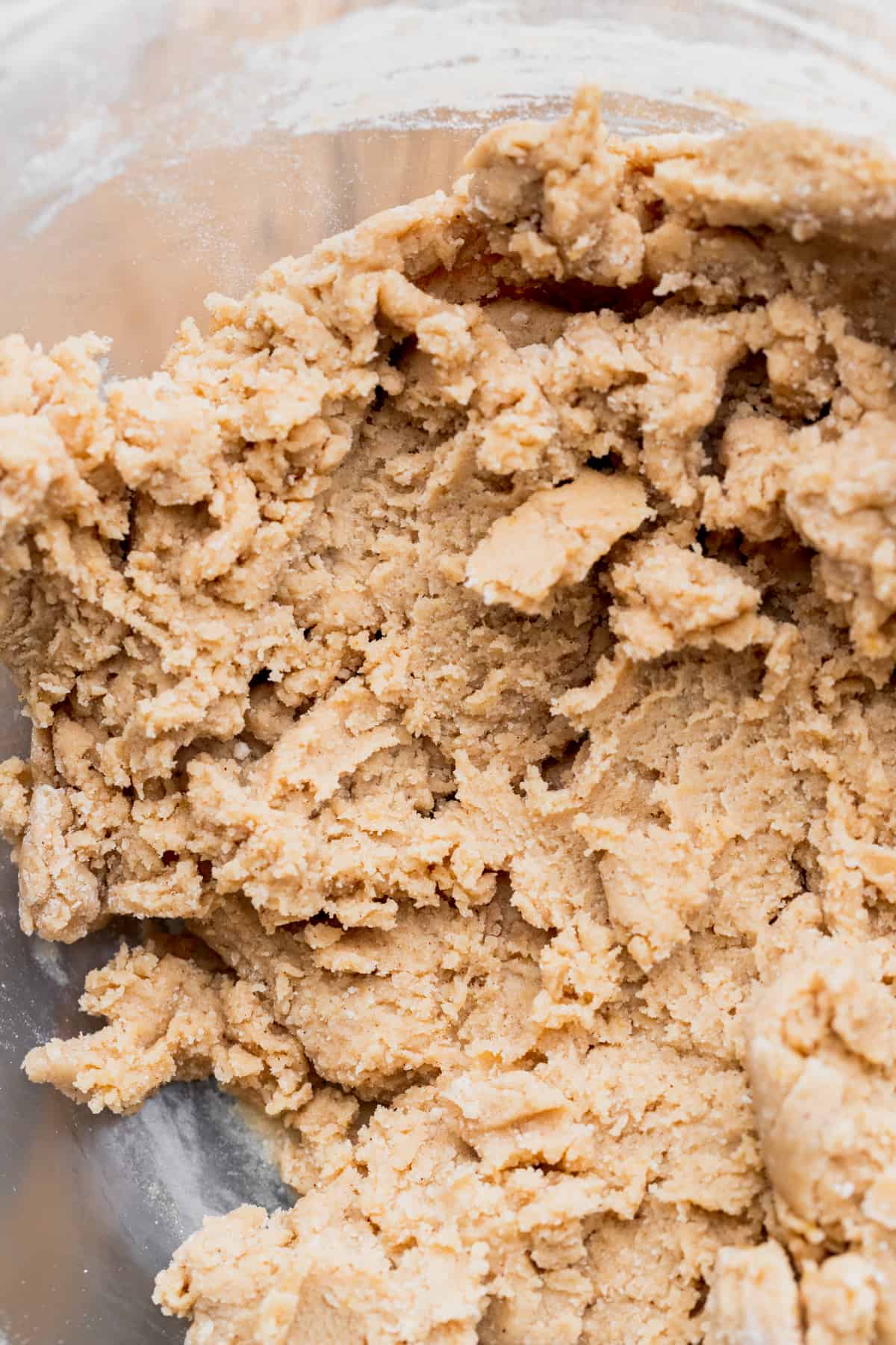 Cookie dough in a glass bowl