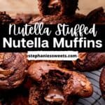 Pinterest pin for Nutella muffins.