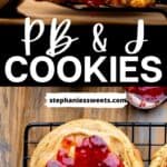 Pinterest pin for peanut butter and jelly cookies.