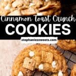 Pinterest pin for cinnamon toast crunch cookies.