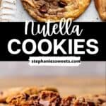 Pinterest pin for Nutella cookies.