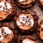 Top view of french silk pie cookies.