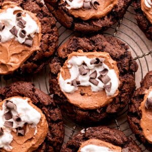 Top view of french silk pie cookies.