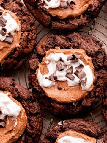 Top view of french silk pie cookies.