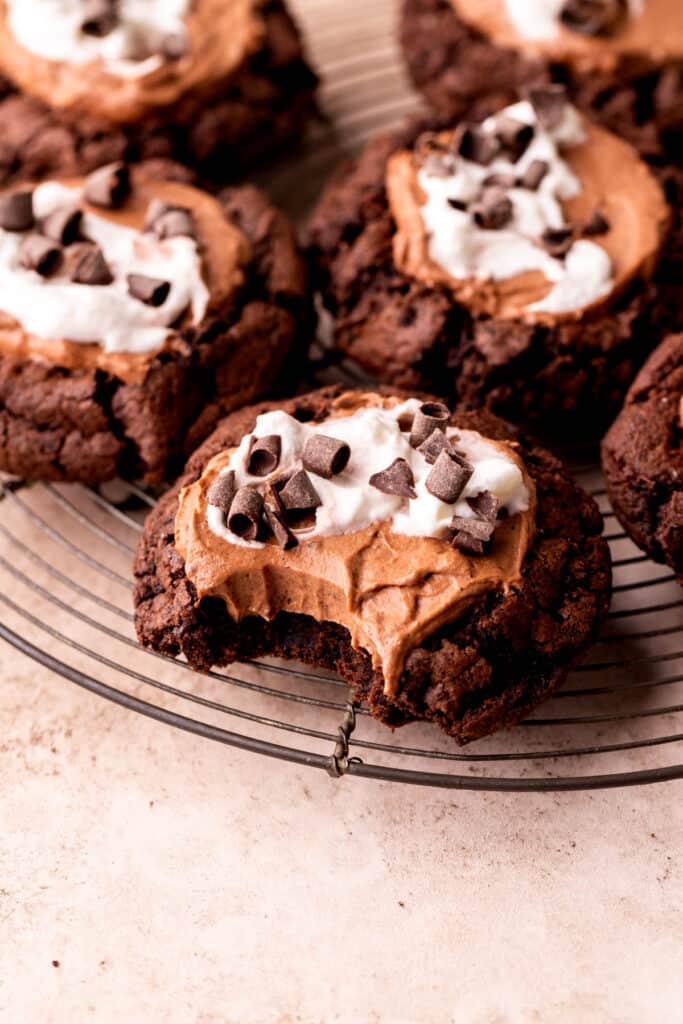 Bite missing from french silk pie cookies.