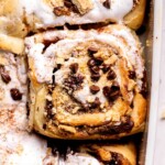 Top view of s'mores cinnamon rolls.