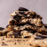 Stack of Oreo cheesecake cookies.