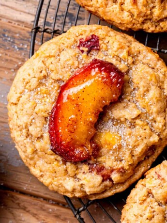 Top view of peach cookies.