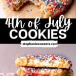 Pinterest pin for 4th of july cookies.