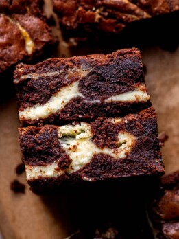 Top view of cheesecake brownies.