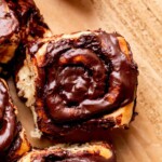 One chocolate cinnamon roll.