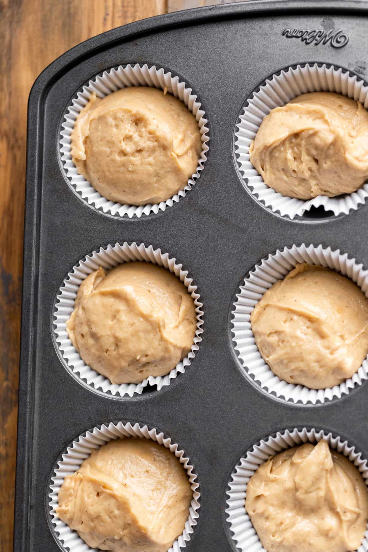 Maple batter in a cupcake pan.