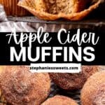 Pinterest pin for apple cider muffins.