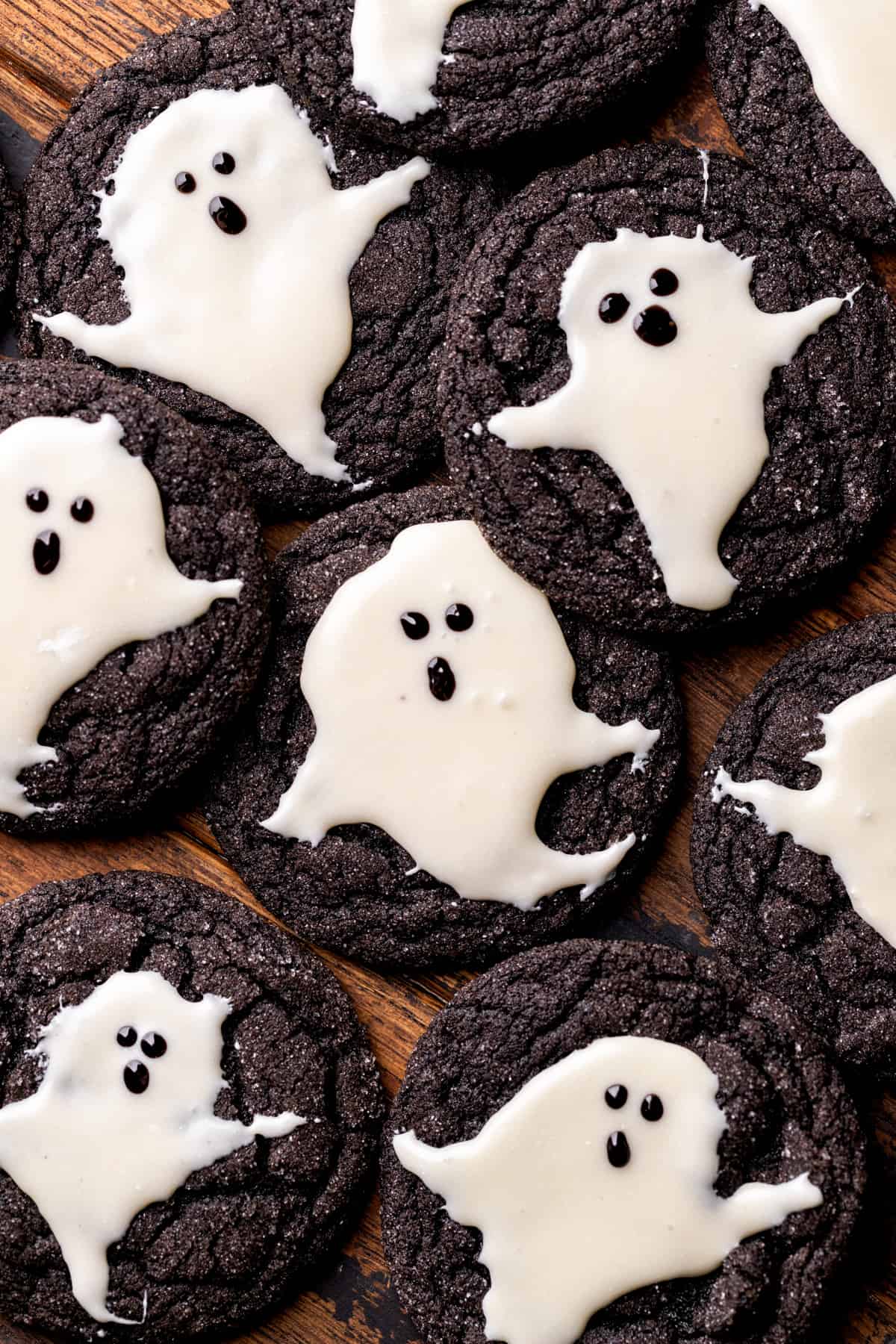 Ghost cookies close together.