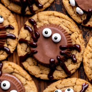 Top view of spider cookies.