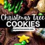 Pinterest pin for Christmas tree cookies.
