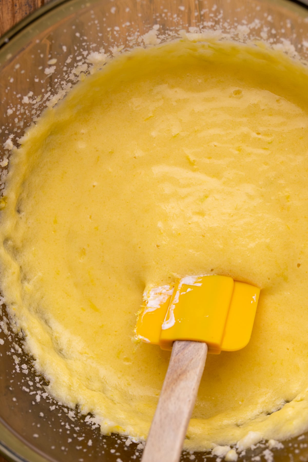 Wet ingredients in a bowl.