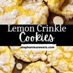 Pinterest pin for lemon crinkle cookies.