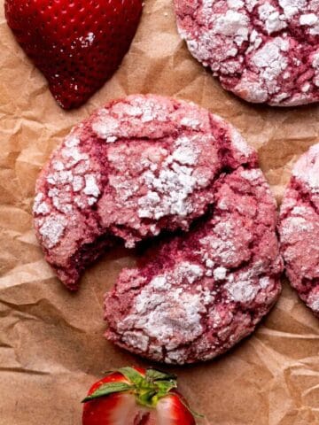 One cookie split in half.