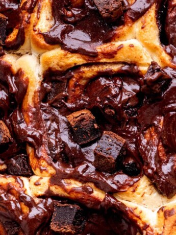 Close up of brownie rolls.